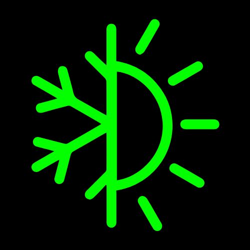 Ductless Mini-split icon3 icon of half sun, have snowflake