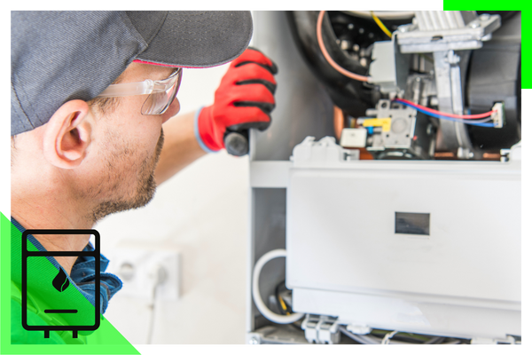 HVAC service technician using gauges to check refrigerant and add refrigerant.