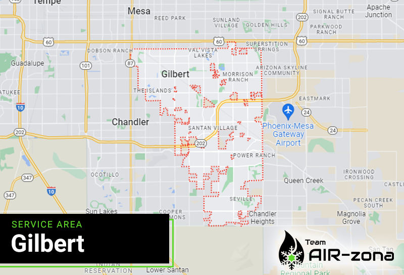 AC services in Gilbert service area map