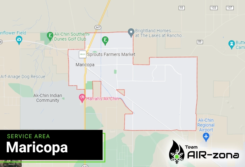 AC services in Maricopa service area map