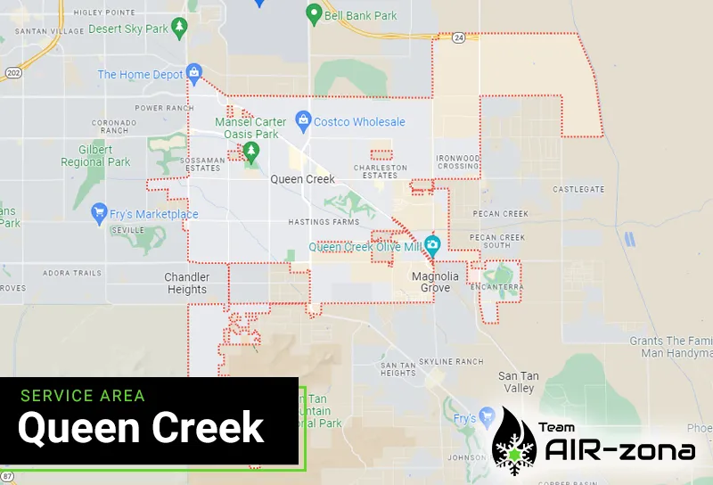 AC services in Queen Creek service area map
